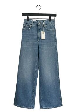 Good American Good Waist Palazzo Crop Wide Leg Jeans NWT Size 25